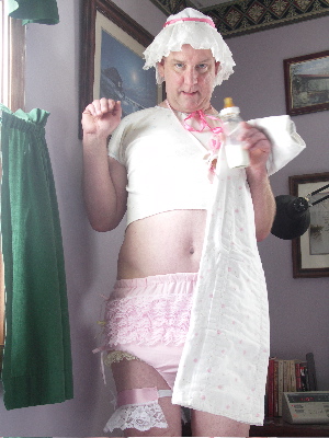 Hi from Baby Wendy Marie!
I just love to get all shaved wif my baby lotion and then getting all dressed up so I can have my pitcher taken wearing diapers and rhumba panties too! And then I might hab to go potty in my diaper because I dwink my milk out of my baby baba.... :)
