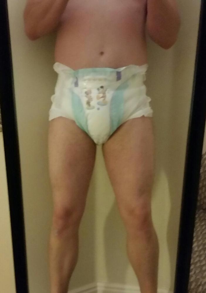 Baby diaper over depend
