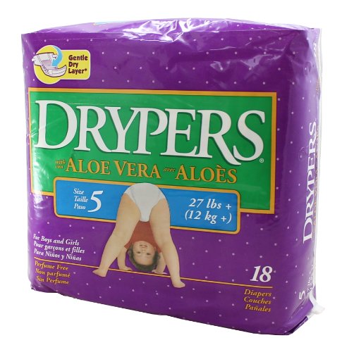 Drypers Aloe Vera - No5 - XL - for babies over 12kg (27lbs) - 18pcs
