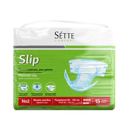 SETTE Elements Comfort Slip - Adult Disposable Briefs - No2 - M - 15pcs - 1
