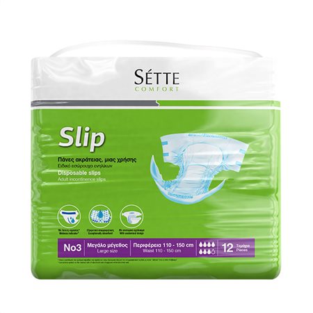 SETTE Elements Comfort Slip - Adult Disposable Briefs - No3 - L - 12pcs - 1
