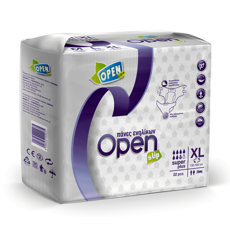 Open Slip Super Plus Night Adult Disposable Briefs - XL - 25pcs
