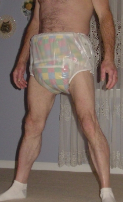 Plaid diapers behind plastic
Plaid diapers and plastic

