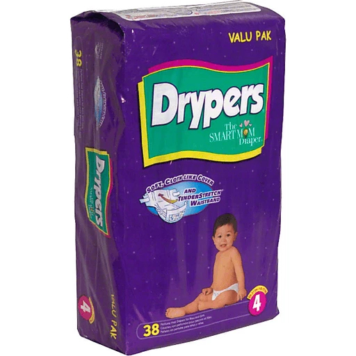 Drypers Smart Moms - Value Pack - No4 - Maxi - 10-17kg - 22-37lbs - 38pcs
