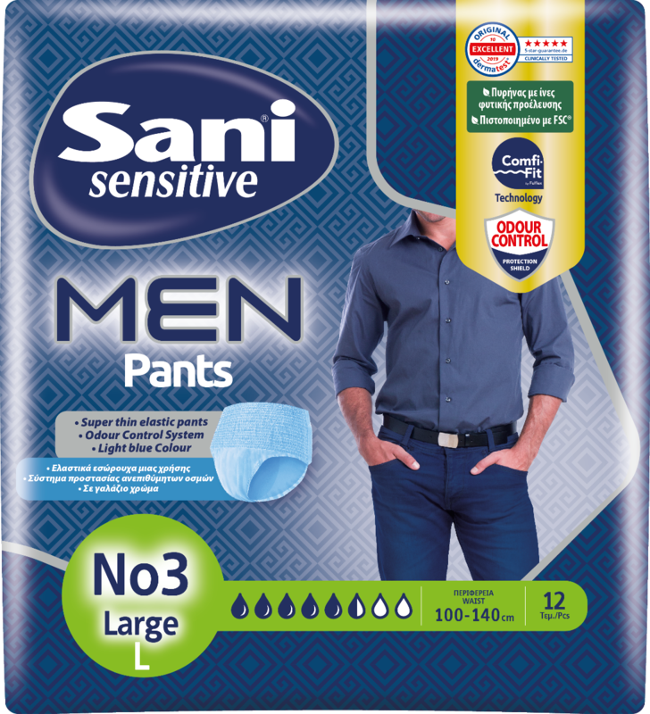 Sani Sensitive Men Pants - No3 - L - 100-140cm - 12pcs
