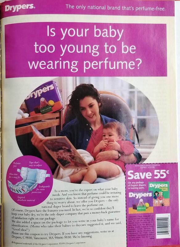 Drypers Breathables with Baking Soda - Printed ad from 1997
