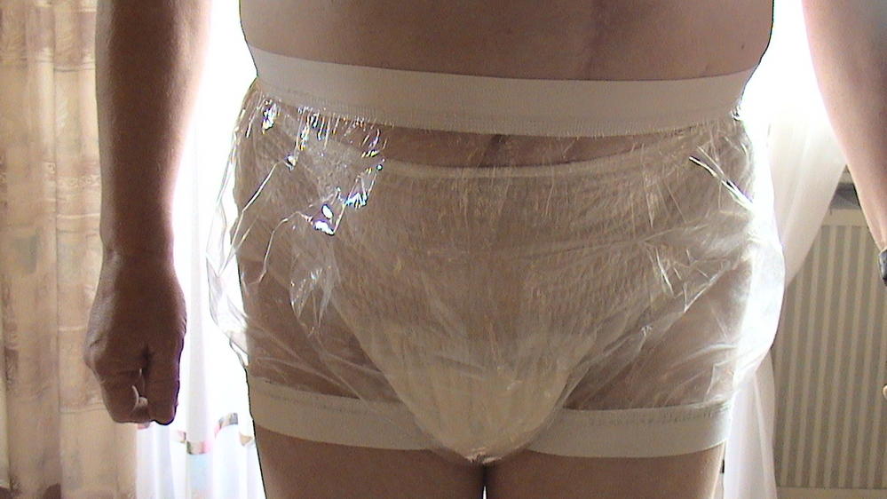 clear plasticpant with diaperpant
