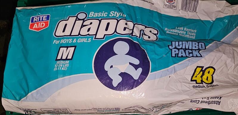 Rite Aid Basic Style Plastic-Backed Disposable Nappies - Jumbo Pack - Unisex - M - 5-11kg - 12-24lbs - 48pcs - 4
