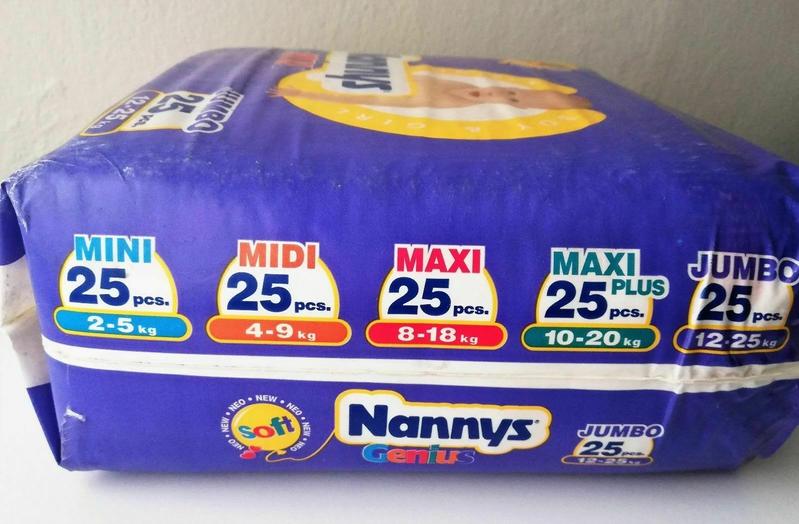 Nannys Genius Cloth-Backed Baby Nappies - Unisex - Jumbo - 12-25kg - 26-55lbs - 25pcs - 3
