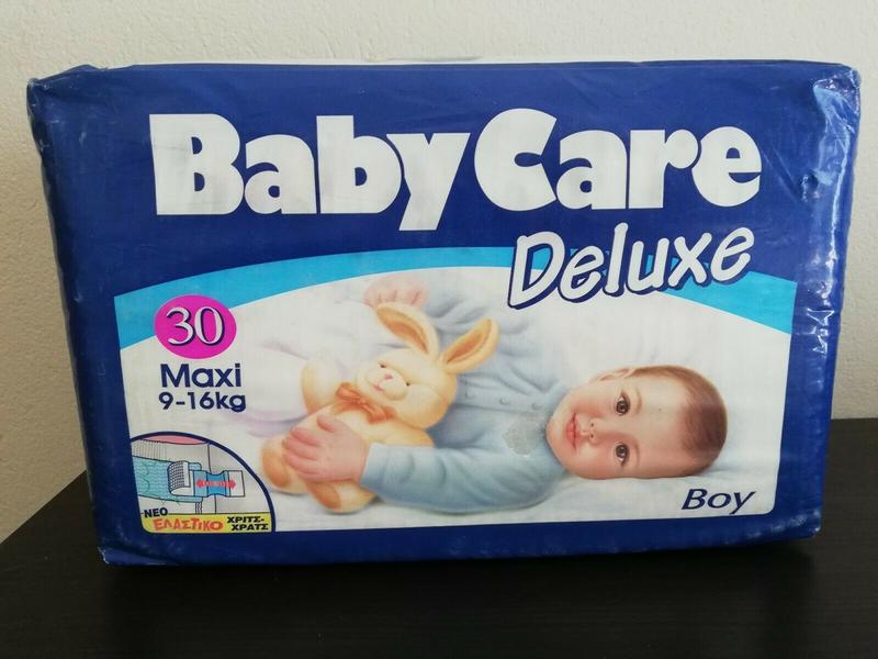 Baby Care Deluxe Plastic Diapers for Boys - Maxi - 9-16kg - 20-35lbs - 30pcs - 1
