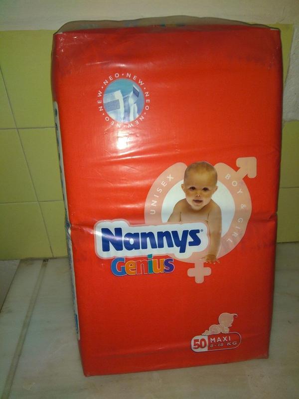 Nannys Genius Cloth-Backed Disposable Nappies for Girls - Maxi - 8-18kg - 50pcs - 1
