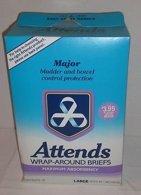 Ultra Attends Plus Wrap-Around Disposable Briefs - Maximum Absorbency - Large (fits 45'' to 58'' hips) - 10pcs - 1
