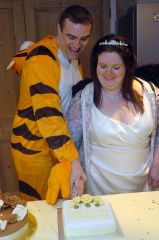 Our wedding - I was diapered AND dressed as Tigger!! :)