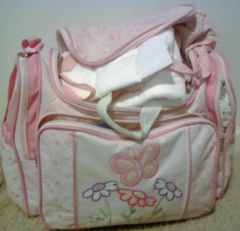 Pink diaper bag