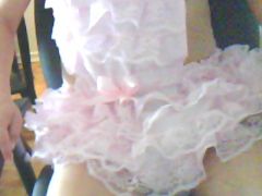 Baby girl pink fwilly womper close Up