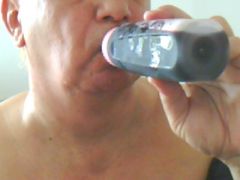 Bottle pink side view