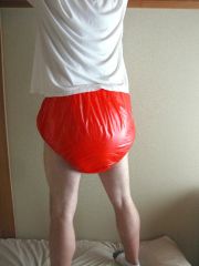 Red Plastic Pants 10