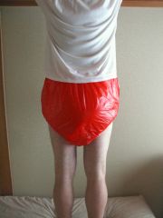 Red Plastic Pants 08