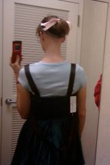 Trying on a new dress