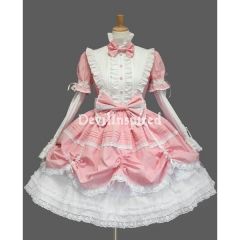 pink And white removable sleeves classic lolita dress