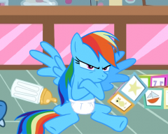 sulking rainbow dash