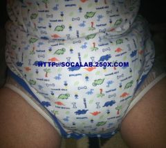 Thick cloth diaper, Kins vinyl pants and favorite onsie.