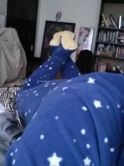 Just laying around in my favorite footie pjs