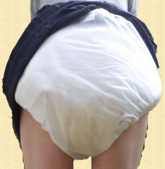 back view of my wet diaper