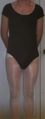 Black Leo with white tights and diaper showing