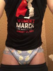Me in an ABU Space diaper and my shirt for the Women's March