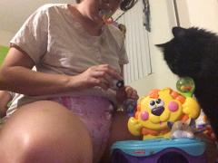 Me playing wif Babe