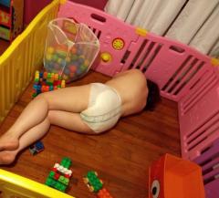 just a baby in a playpen