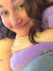 Cuddling my stuffie