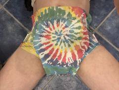 Gobphus in a Tie-Dye NorthShore MEGAMAX Diaper