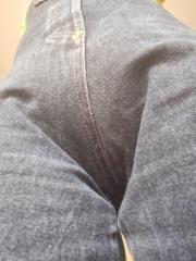 obviously padded under overalls