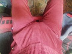 thick diaper under corduroy overalls