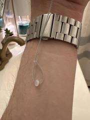 Double braided line with loop through silicone