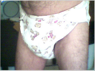 Cloth diaper with teddy bear print
