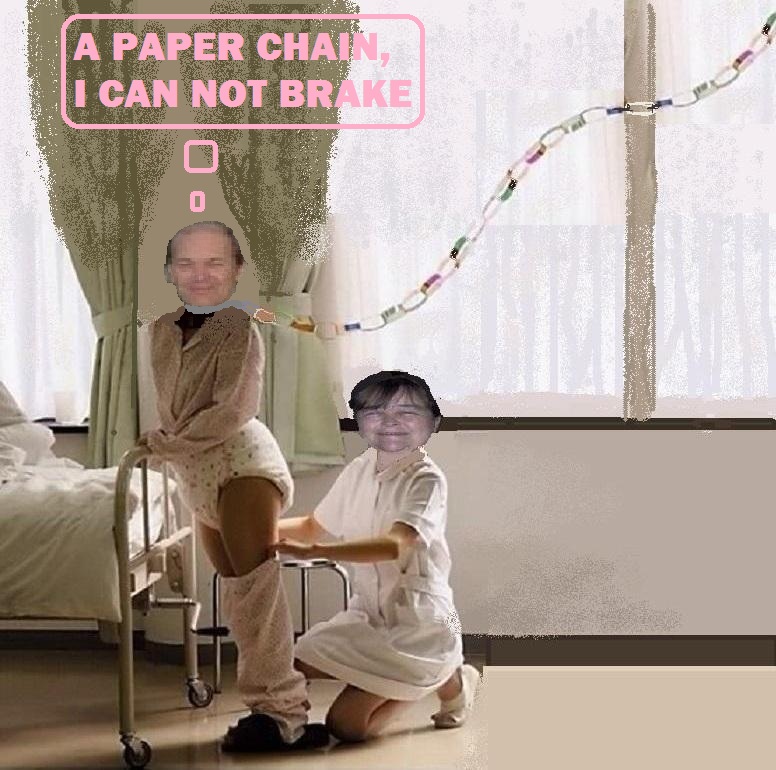HELD BY A PAPER CHAIN
