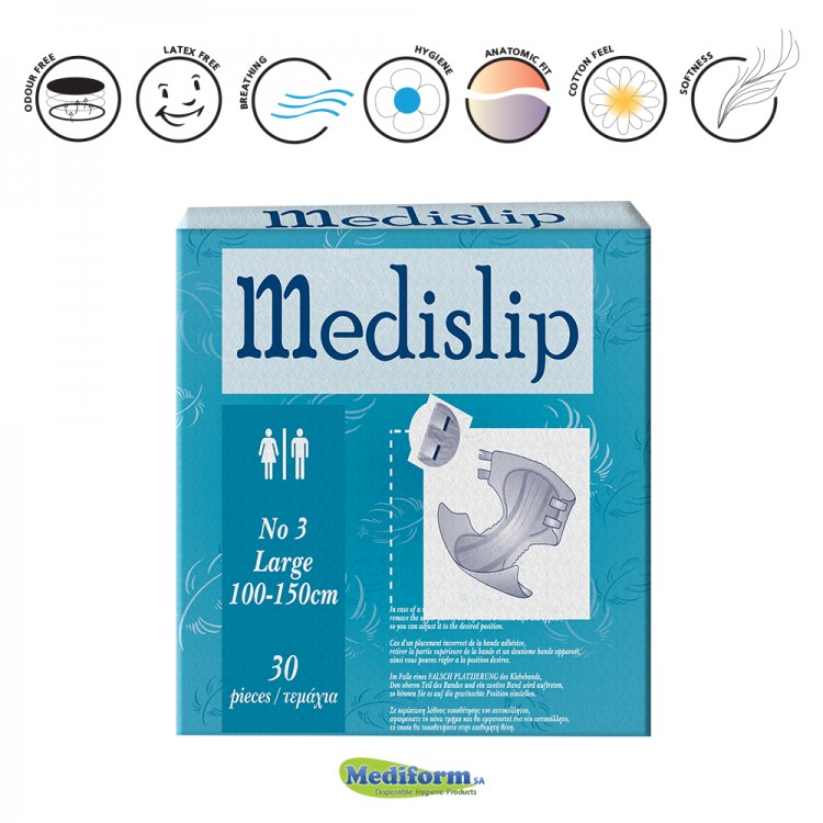 Mediform MediSlip Adult Disposable Briefs - No3 - L - 30pcs
