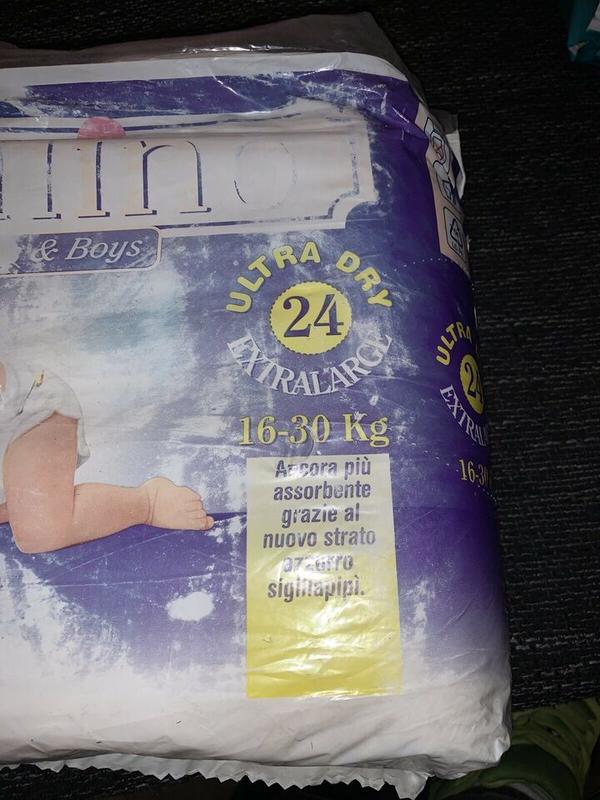 Pallino Plastic Open Disposable Baby Nappies - No6 - XL - 16-30kg -35-66lbs -24pcs - 12
