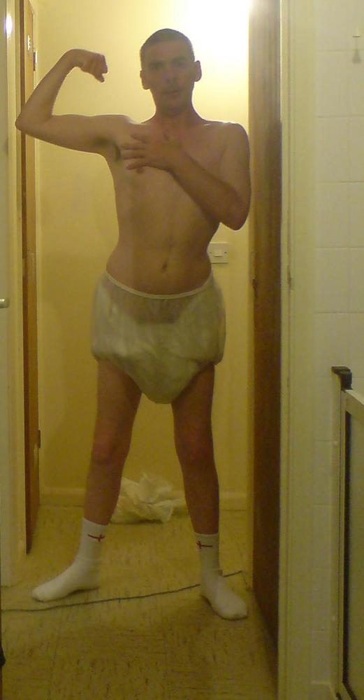 wow , mummy's big boy 
