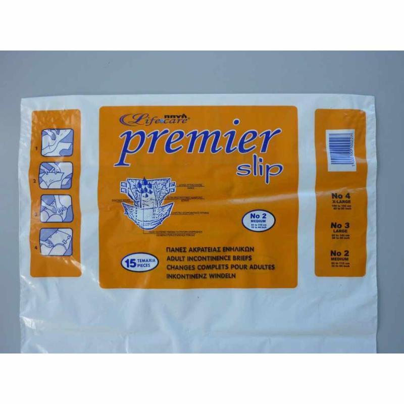 Lifecare Πηγή Premier Slip Incontinence Briefs - No2 - M - 15pcs
