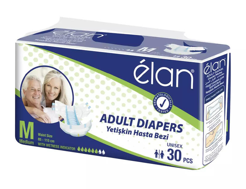 Elan Disposable Unisex Adult Briefs - No2 - M - 85-115cm - 30pcs
