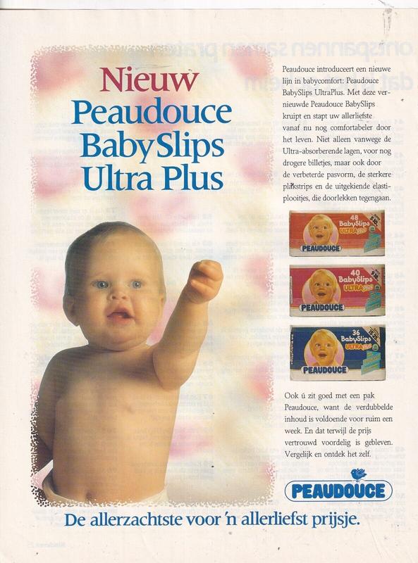 Libero Peaudouce Ultra Plus - Old Dutch printed ad from 1989
