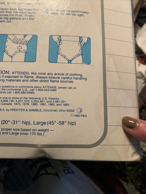 Attends  Disposable Briefs - Maximum Absorbency - Medium (fits 32'' to 44'' hips) - 10pcs - 12
