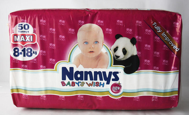 Nannys Baby's Wish - Cloth-Backed Disposable Nappies - Maxi - 8-18kg - 18-40lbs - 50pcs - 6
