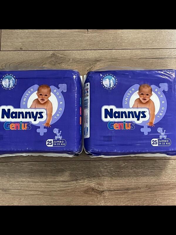 Nannys Genius Cloth-Backed Baby Nappies - Unisex - Jumbo - 14-25kg - 30-55lbs - 25pcs - 5
