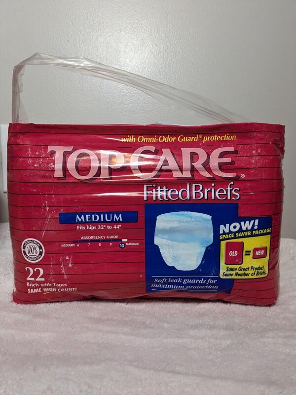 Top-Care Adult Fitted Incontinence Briefs - No2 - Medium - fits hips 32'' to 44'' - 22pcs - 14

