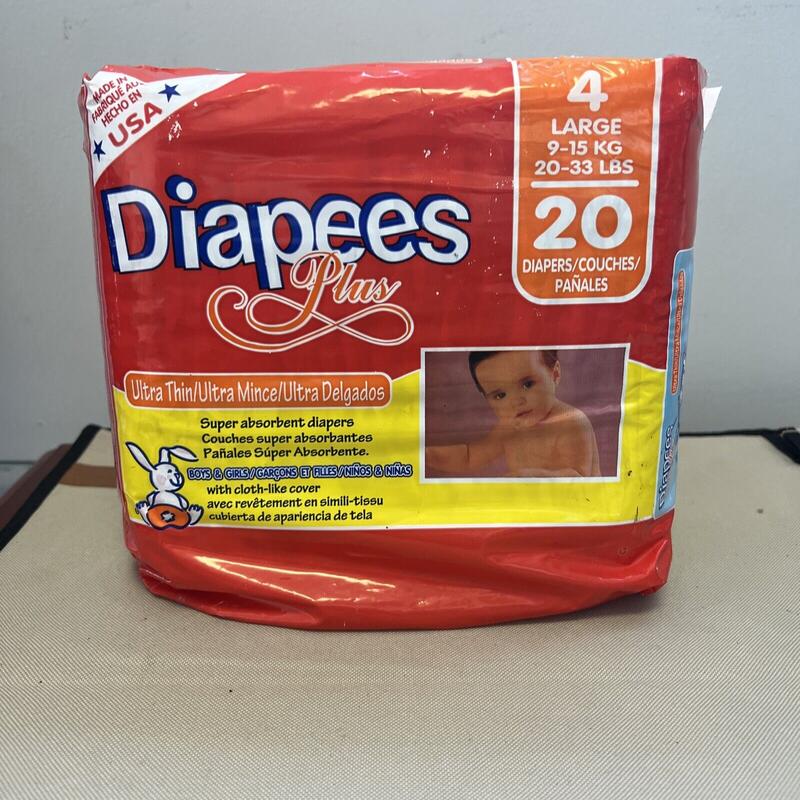 Diapees Plus Ultra Thin - No4 - Large - 9-15kg - 20-33lbs - 20pcs - 14
